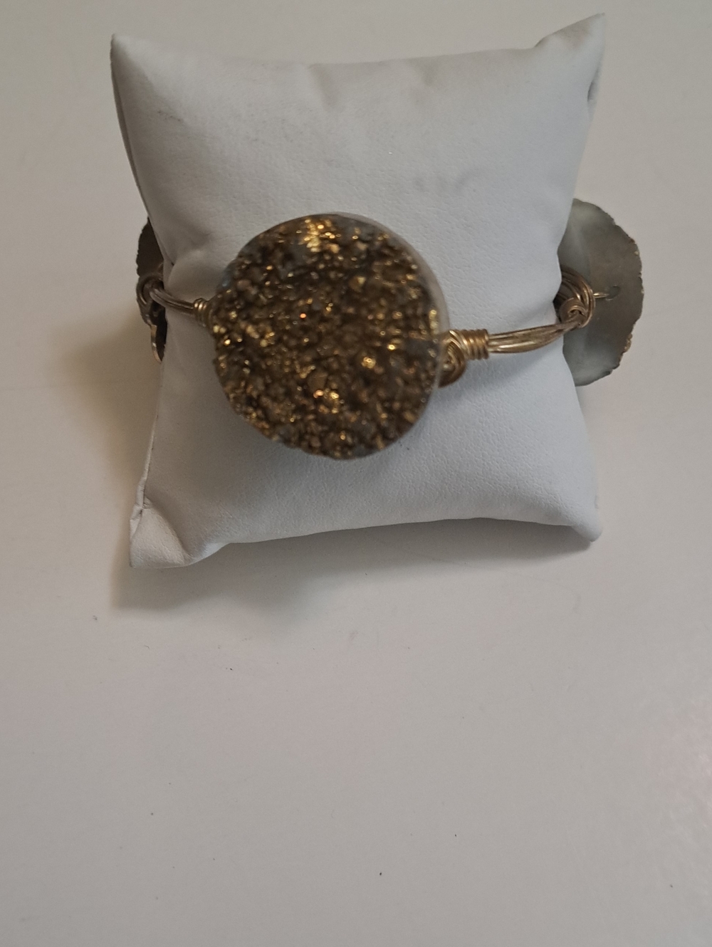 Fashion Jewelry Gold Druzy Round Bangle Bracelet